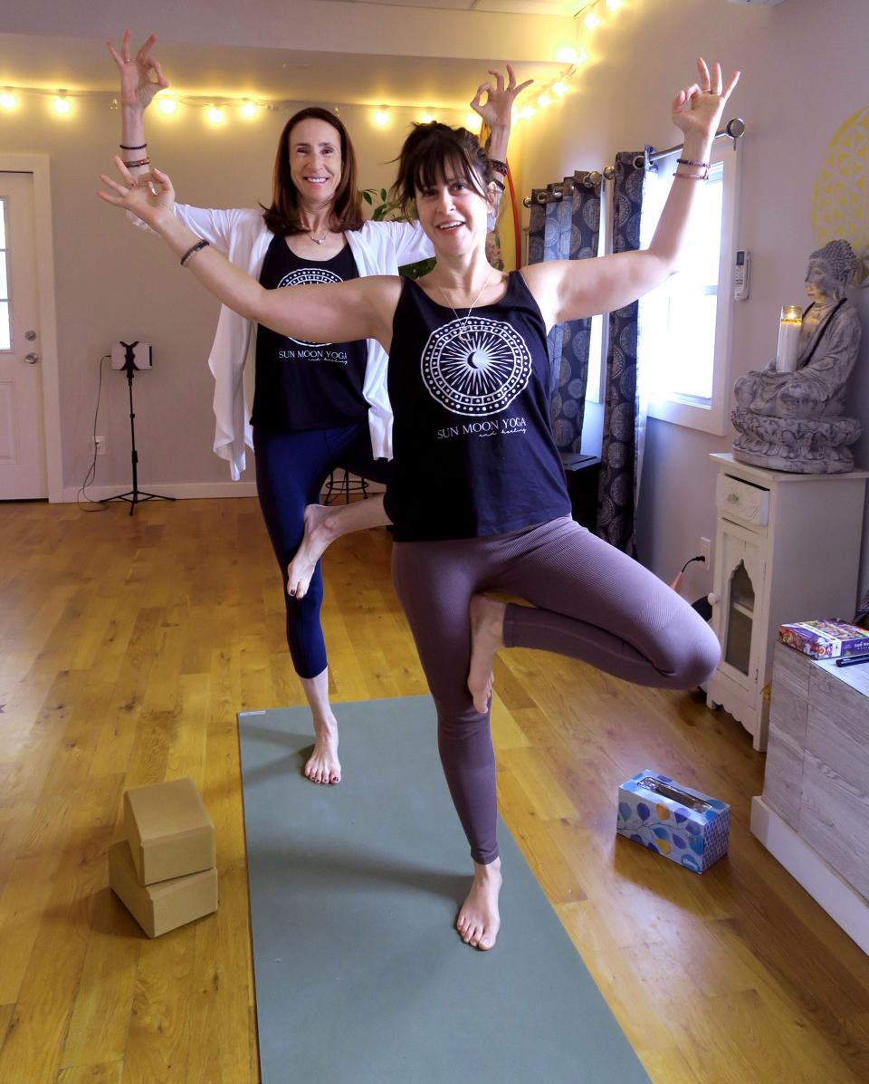 Sun Moon Yoga and Healing owners Emily Sobel (right) and Lisa Horan-Sockol are shown at the two-year-old Long Branch-based yoga studio Tuesday, November 2, 2021.