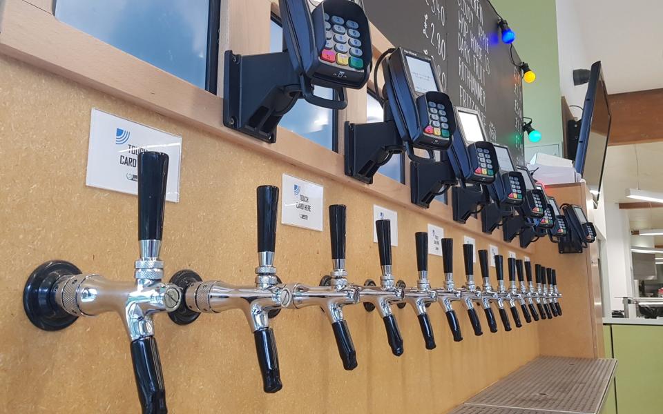 The 16-tap 'beer wall' at the University of Reading - Drink Command