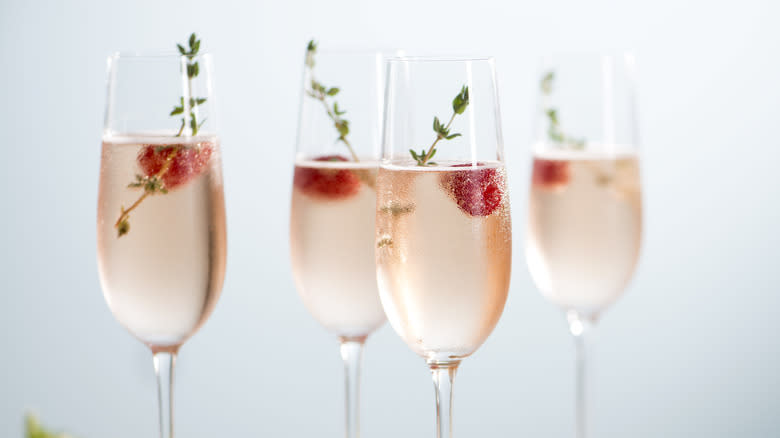 raspberry Champagne cocktails