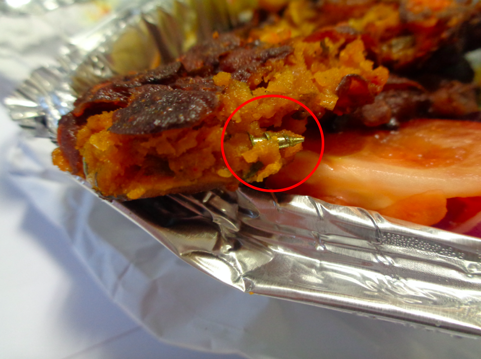 A customer found a 3cm metal screw in their onion bhaji (SWNS)