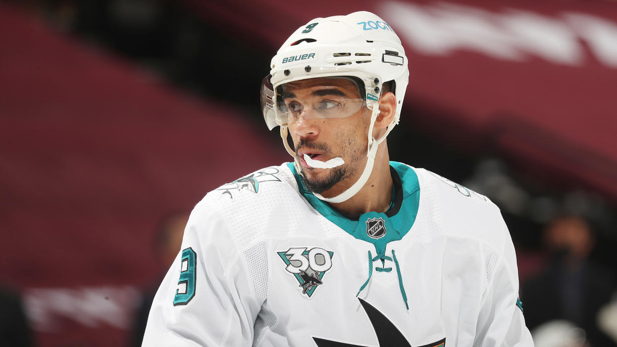 The NHL is investigating San Jose Sharks forward Evander Kane. (Photo by Michael Martin/NHLI via Getty Images)