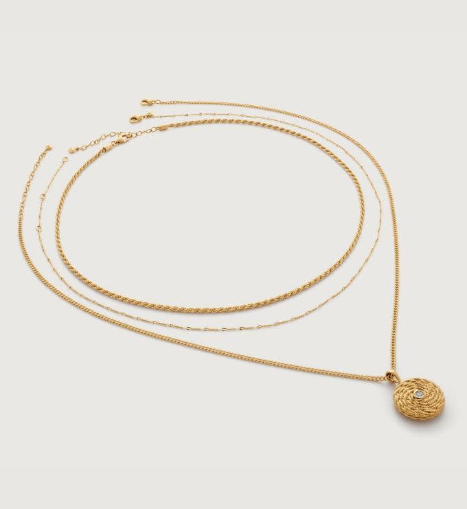 9) Corda Diamond Locket Curb, Fine Twist and Rope Chain Necklace Set