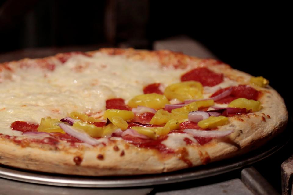 A pizza at Lucy Blue Pizza in Anderson Township. The pizzeria reopened in Over-the-Rhine this month after a years-long absence.