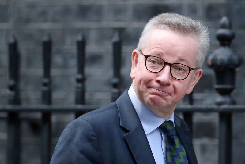 Britain's Chancellor of the Duchy of Lancaster Michael Gove arrives at the weekly cabinet meeting