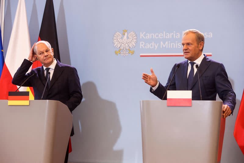 German Chancellor Olaf Scholz visits Poland