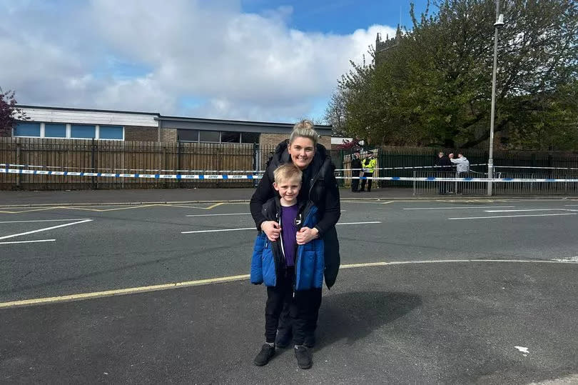 Joanne Duxbury and son Ryan Cunningham on Heyworth Street in Everton