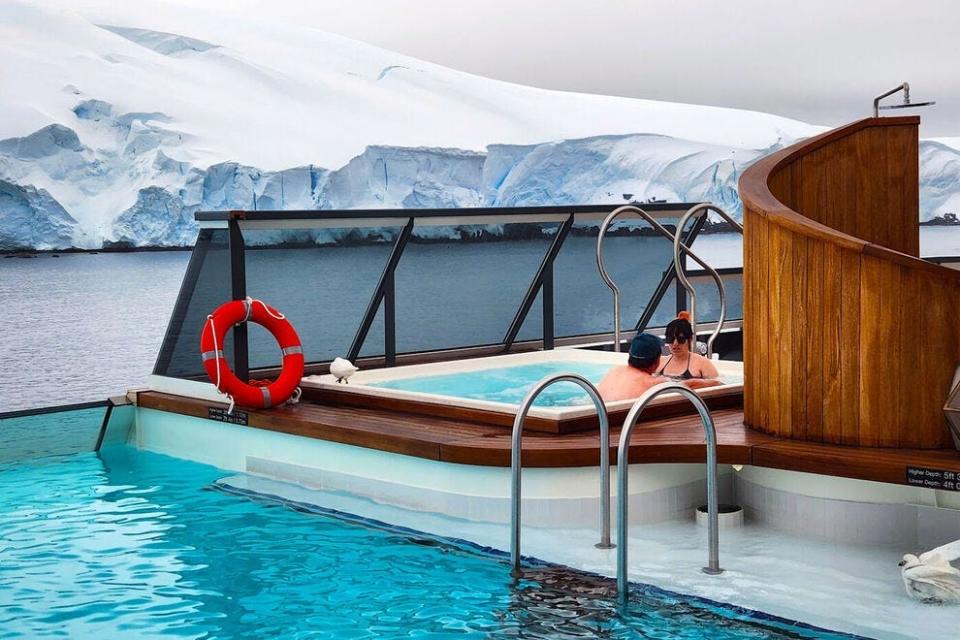 The Seabourn Venture offers several hot tubs with magnificent views