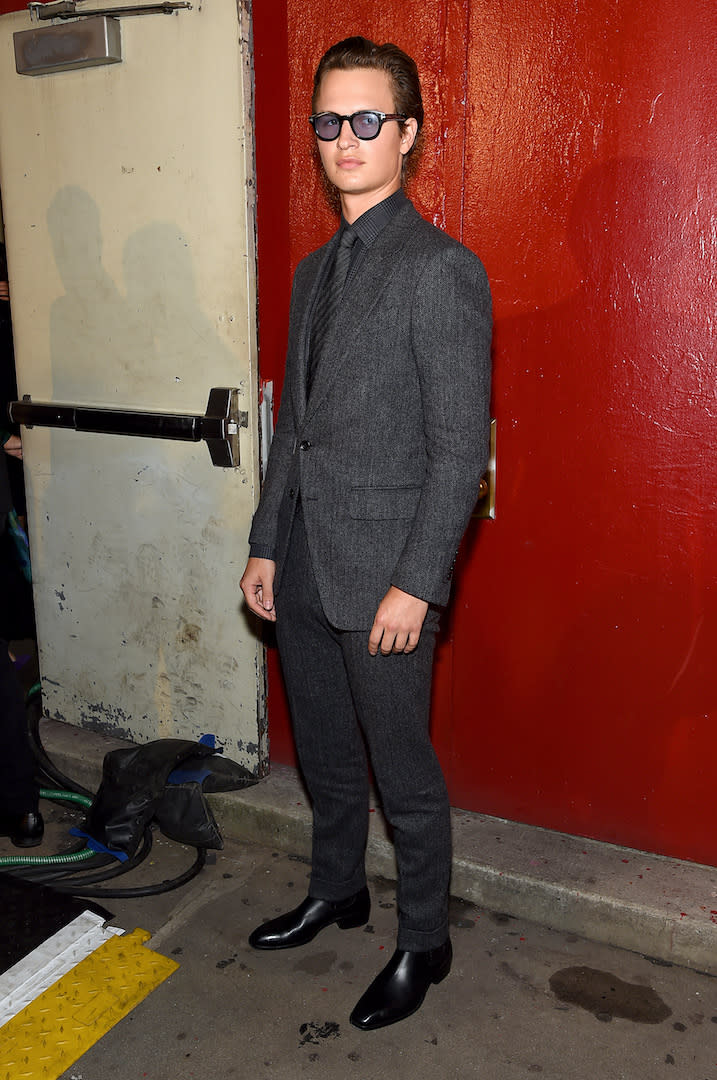 Ansel Elgort at the Tom Ford September 2019 show during NYFW