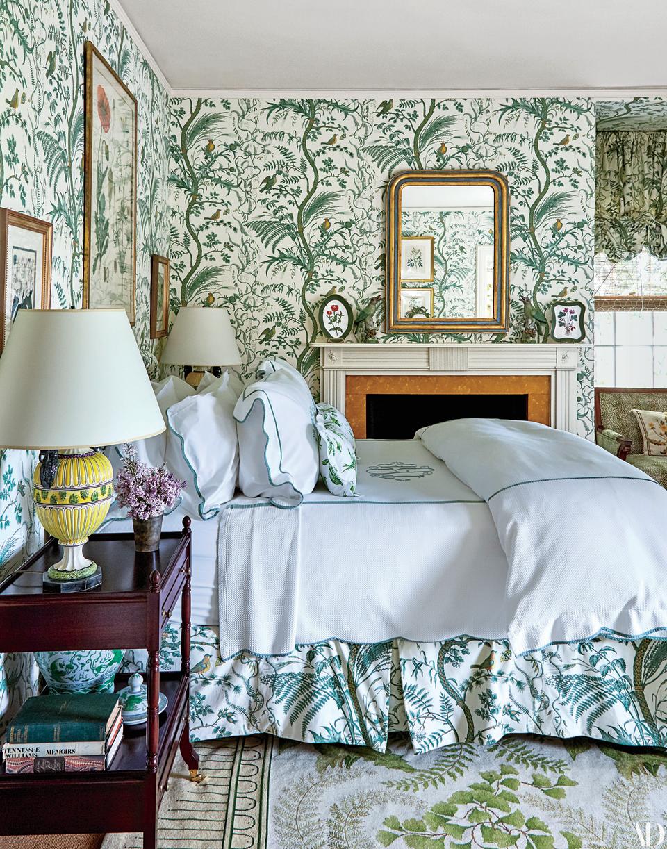 Pictured here is Tory Burch's Hamptons guest room.