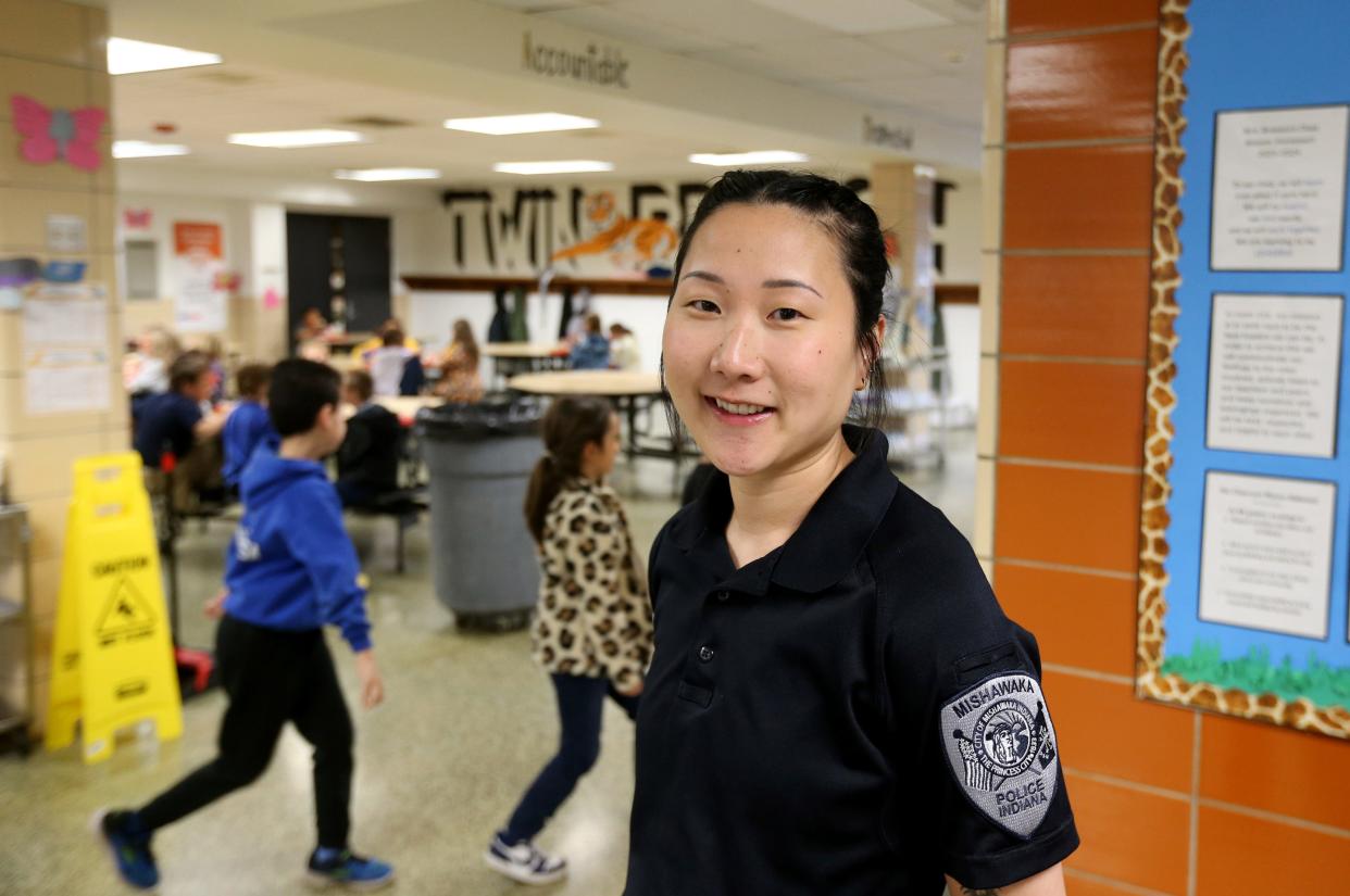 Mishawaka Reserve Police Officer Emma Overton is a student resource officer (SRO) at Twin Branch Elementary School. The school district and the police department have entered into an agreement to help put SROs in all the Mishawaka schools.
