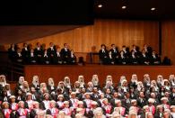 Judges attend the ceremonial opening of the legal year at City Hall in Hong Kong