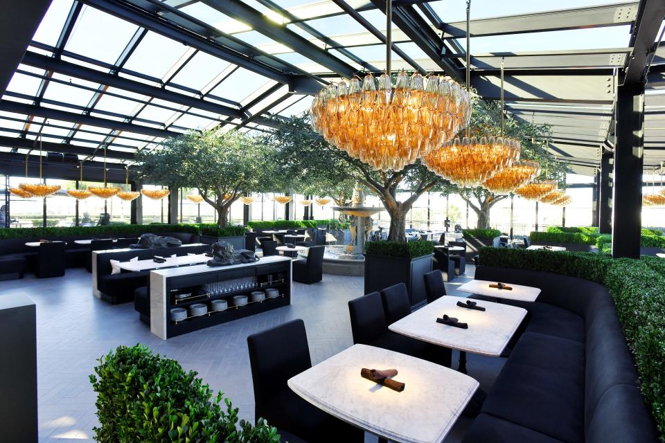 The rooftop dining room of RH Jacksonville.
