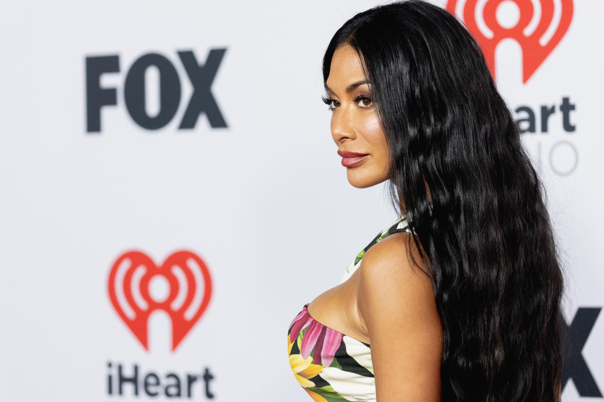 Nicole Scherzinger arrives at the 2022 iHeartRadio music awards at Shrine Auditorium and Expo Hall on March 22, 2022 in Los Angeles, California. (WireImage/Getty Images)