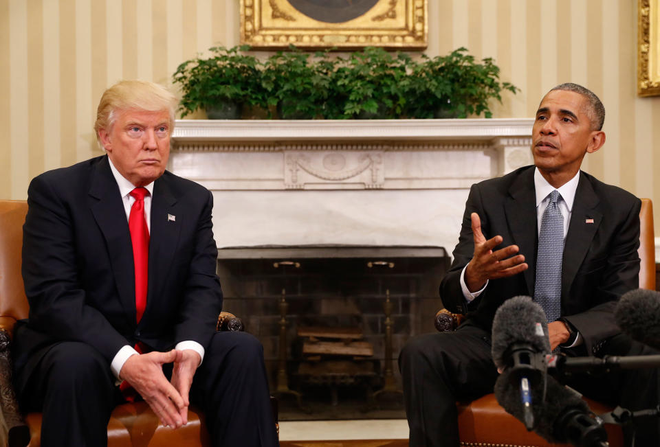 Donald Trump meets with Obama at the White House