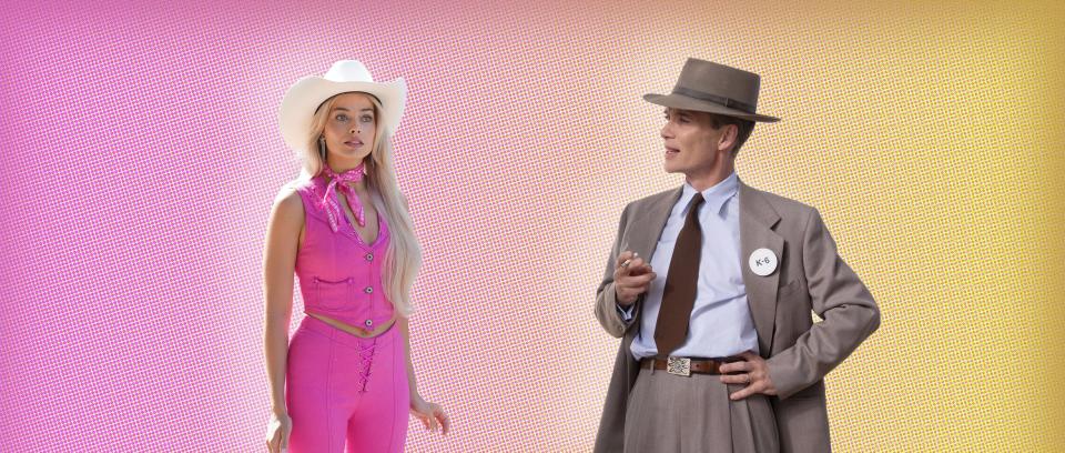 The Barbenheimer phenom: Margot Robbie as Barbie  in "Barbie" and Cillian Murphy as J. Robert Oppenheimer in "Oppenheimer."