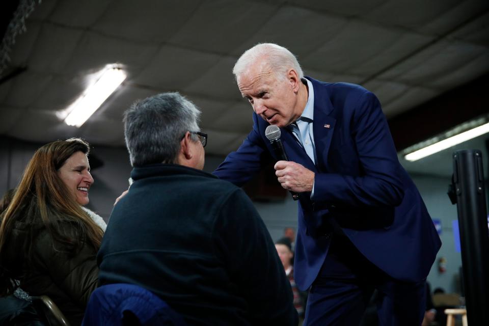 Joe Biden in Mason City, Iowa, on Jan. 22, 2020.