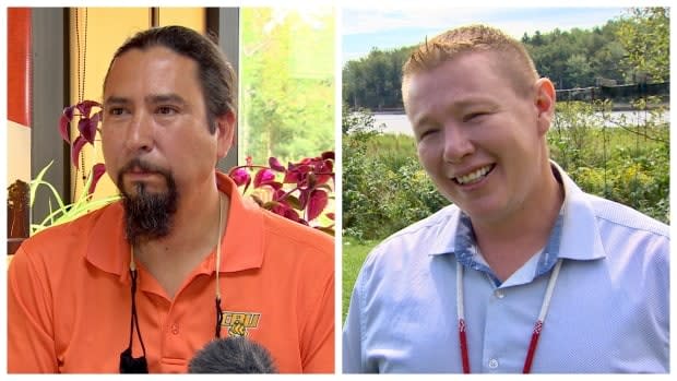 New Democrat Jeff Ward, left, and Liberal Jaime Battiste are two of the candidates running in the riding of Sydney-Victoria.  (Matthew Moore/CBC - image credit)