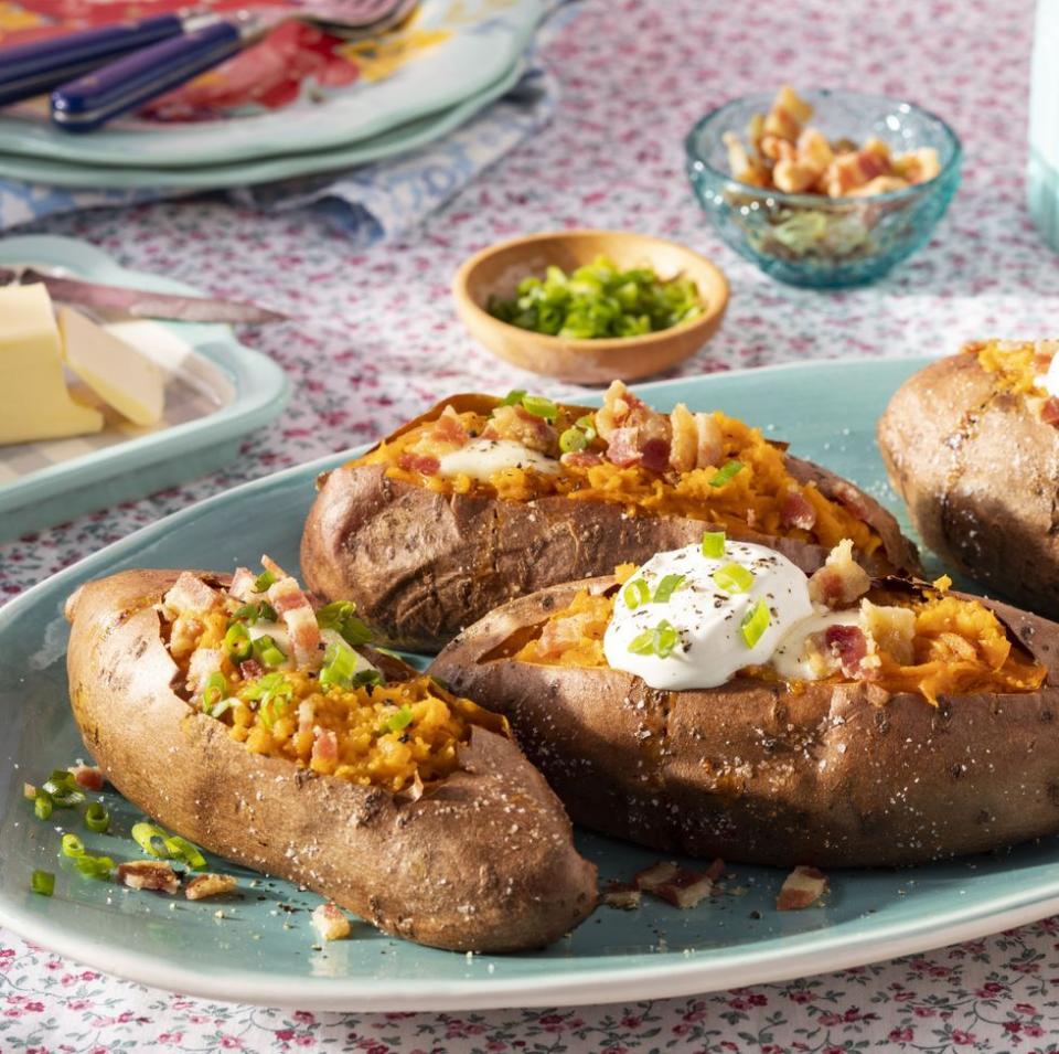 easter dinner ideas baked sweet potatoes with sour cream
