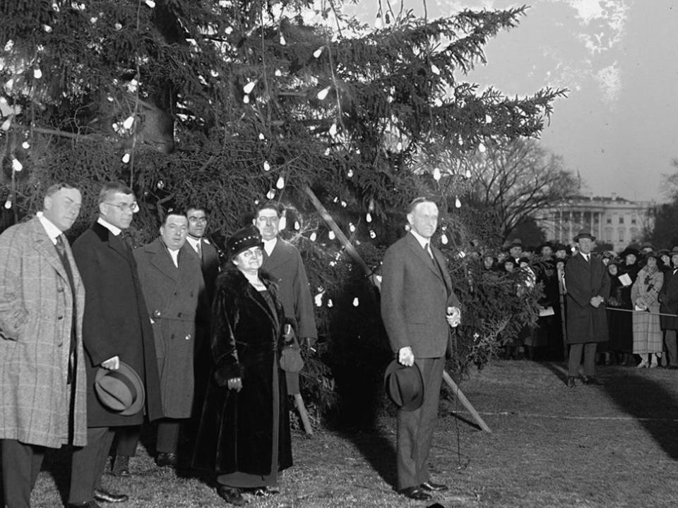 Calvin Coolidge at the National Christmas Tree lighting.