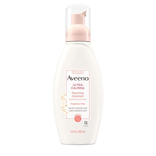 Aveeno Ultra-Calming Foaming Cleanser and Makeup Remover for Dry, Sensitive Skin, 6 fl. oz