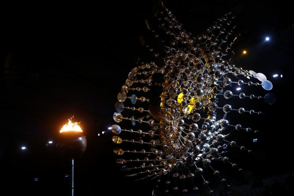 <p>The Olympic cauldron is seen prior to the Closing Ceremony on Day 16 of the Rio 2016 Olympic Games at Maracana Stadium on August 21, 2016 in Rio de Janeiro, Brazil. (Photo by Alexander Hassenstein/Getty Images) </p>