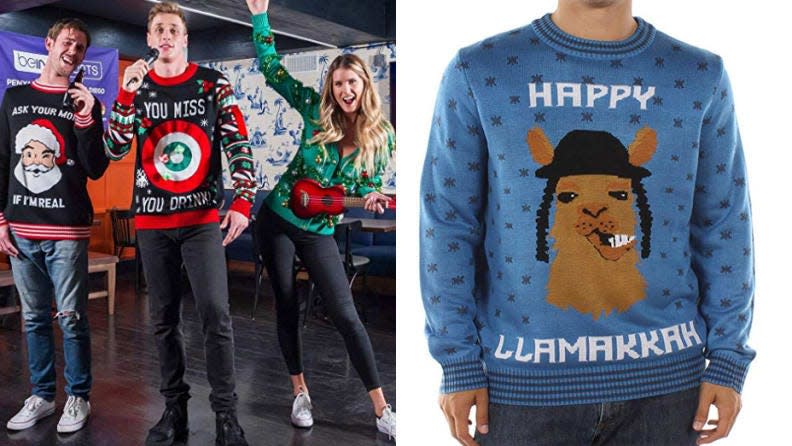 You know you want one of these wacky sweaters.