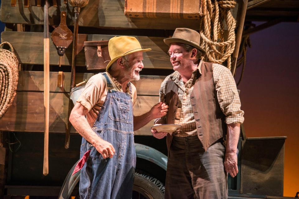 David S. Howard as Grampa Joad and Douglas Jones as his son in Asolo Repertory Theatre’s production of “The Grapes of Wrath.”