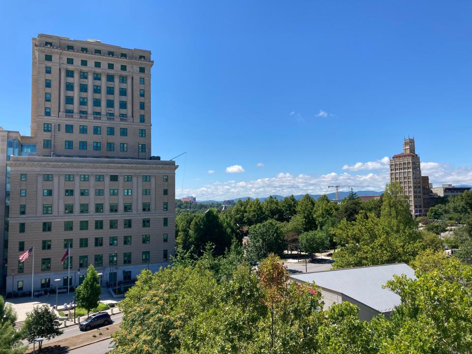 Buncombe County Courthouse (left) on Aug. 16, 2023.