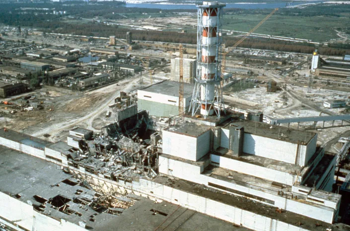 The Chernobyl nuclear power plant a few weeks after the disaster in May 1986.