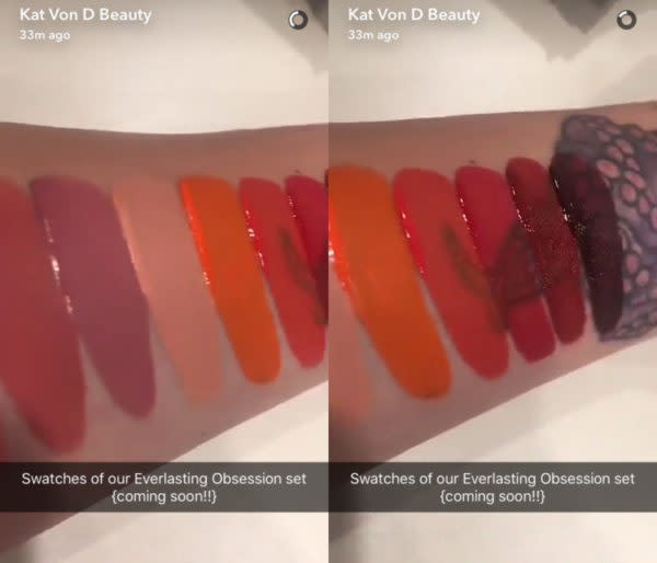 Kat Von D finally shows us what’s inside the Everlasting Obsession Liquid Lipstick Set on Snapchat