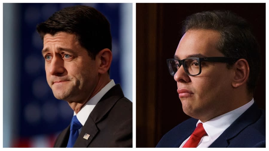 Former Speaker Paul Ryan and Rep. George Santos.