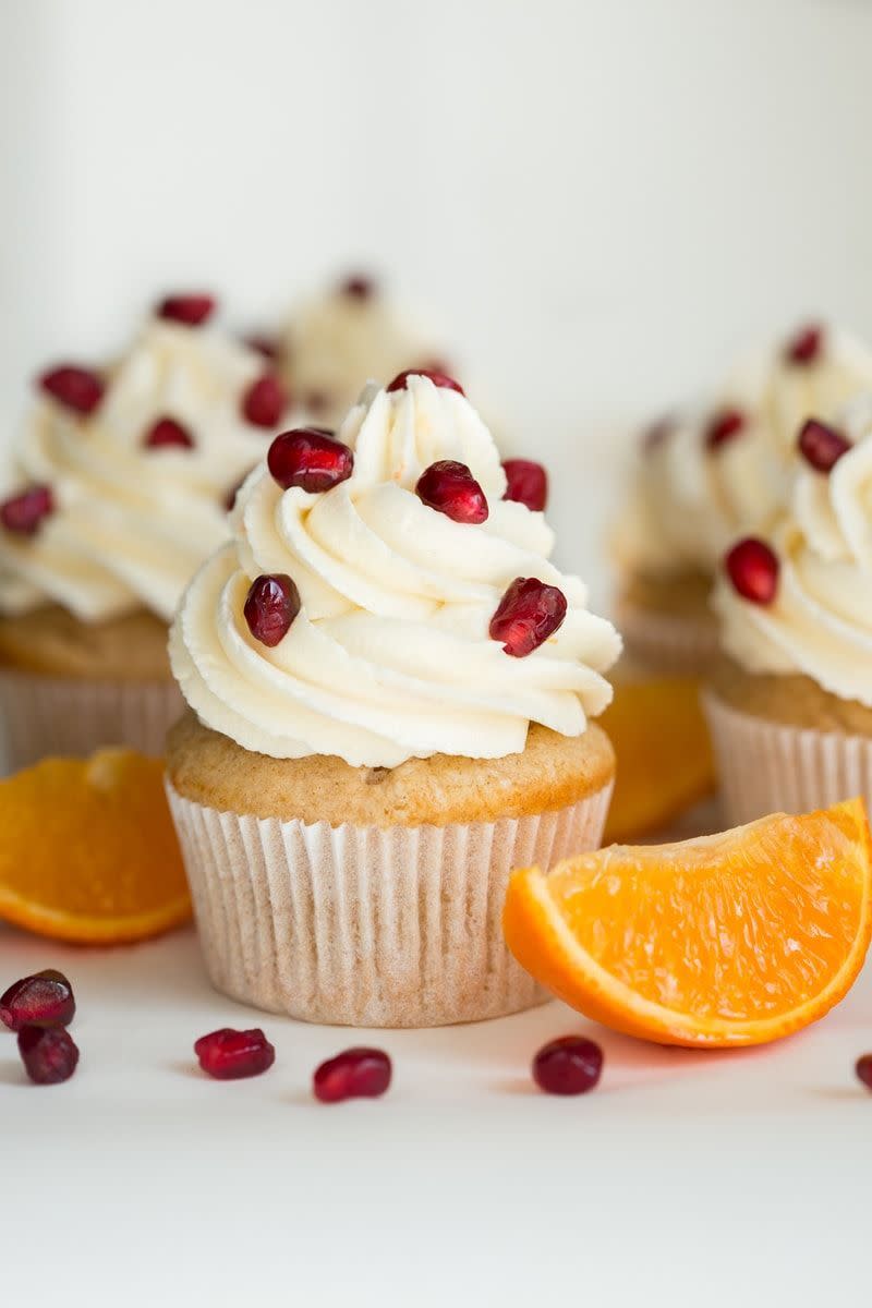 Orange Pomegranate Cupcakes