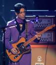 Prince at the BET Awards in his signature colour.