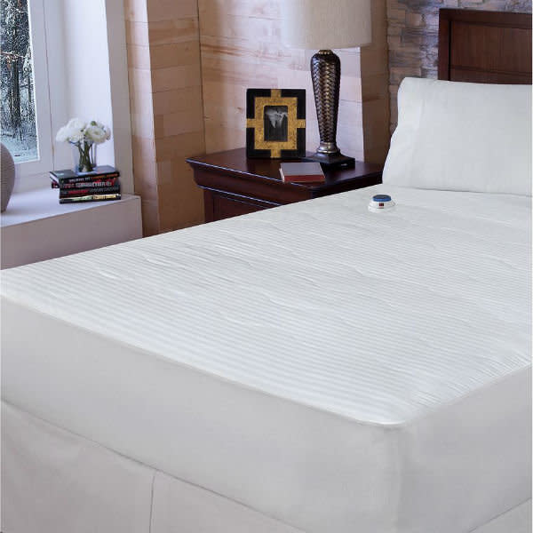 Ahhhh... that's the sound you'll make when after a long snow day, your bed is nice and toasty warm with a heated mattress pad.  <br> <a href="http://www.kohls.com/product/prd-2024001/serta-electric-warming-mattress-pad.jsp" target="_blank">Serta Electric Warming Mattress Pad</a>, Kohls, $99.99-$149.99 