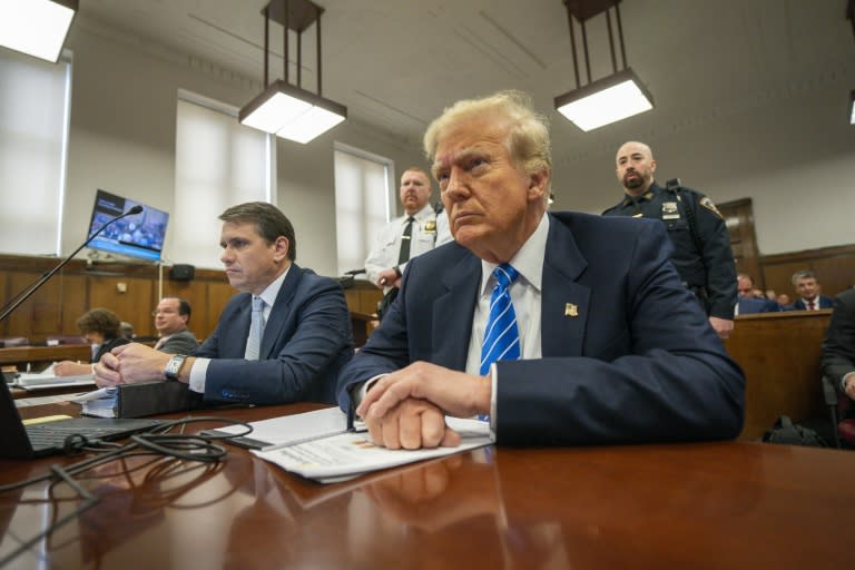 El expresidente estadounidense Donald Trump en la sala del tribunal de Manhattan, Nueva York, el 13 de mayo de 2024 (Steven Hirsch)