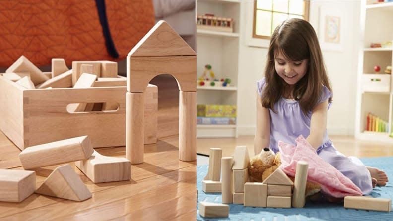 Credit:                      Melissa &amp; Doug                                             A high-quality wooden block set will last for years.