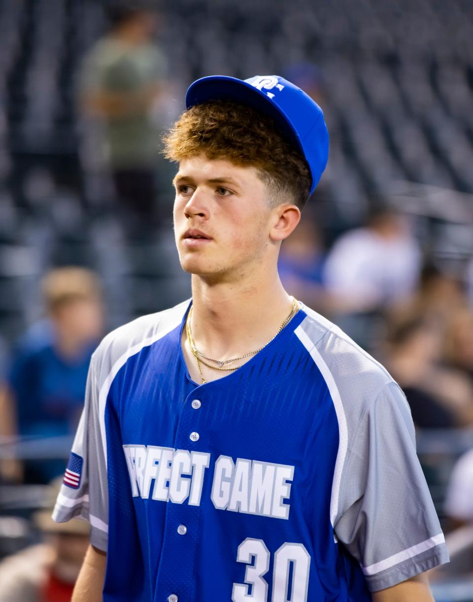 Alex Clemmey, shown in last August's Perfect Game All-American Classic in Phoenix, has reached a deal with the Cleveland Guardians.