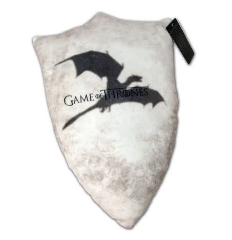 "After a hard day hacking off limbs, defending The Wall, or attempting to usurp a Royal you will need to relax in style and comfort. So bring a touch of Westeros to your throne, chair or couch <a href="http://www.factoryent.com/Game-Of-Thrones-Throw-Pillow-SDCC-2013-p/408369.htm" target="_blank">with this super-soft pillow.</a>"