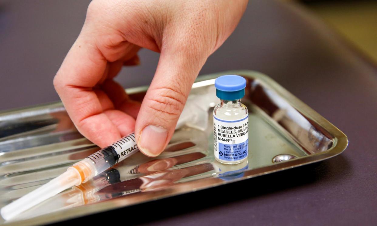 <span>The biggest increases in vaccination numbers were in the north-west, London, and West Midlands.</span><span>Photograph: Lindsey Wasson/Reuters</span>