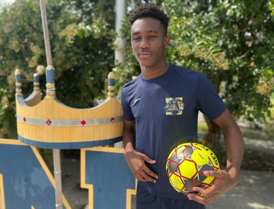 Northside's Levonte Brown is in his third season playing soccer for the Monarchs. He was born in Jamaica, but has lived in Jacksonville since 2018.