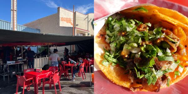 Taco de birria con tripa de “Tacos de Birria El Paisa” en Tijuana es una  explosión