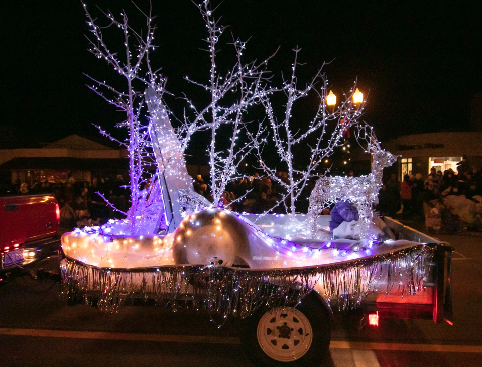 A classic float travels down Grand River Avenue during a past Fantasy of Lights Parade in downtown Howell.