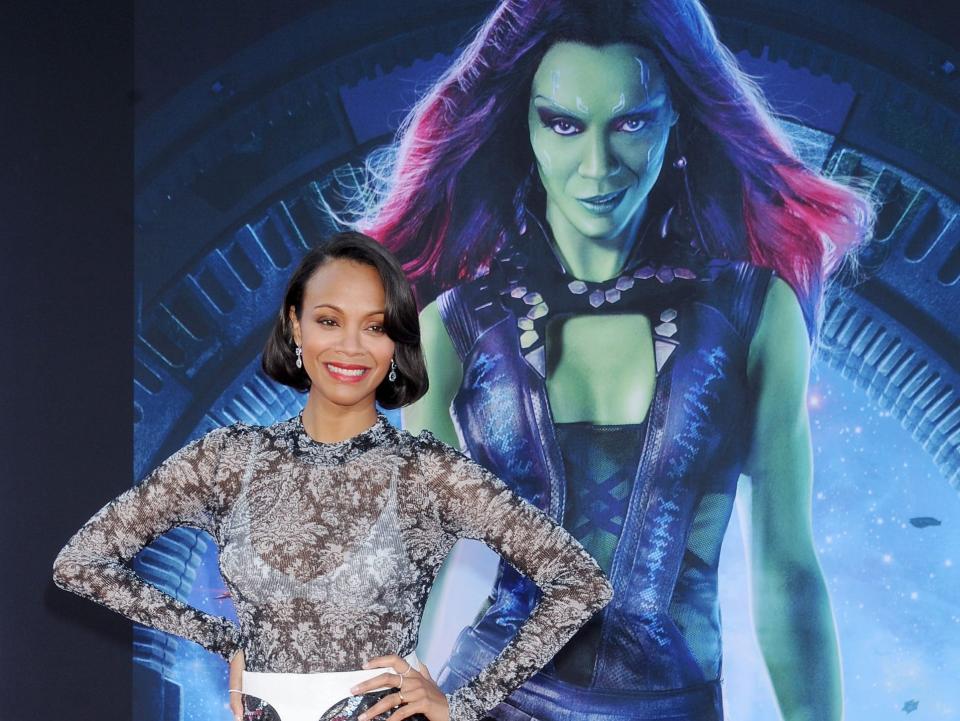 zoe saldana guardians of the galaxy 2014