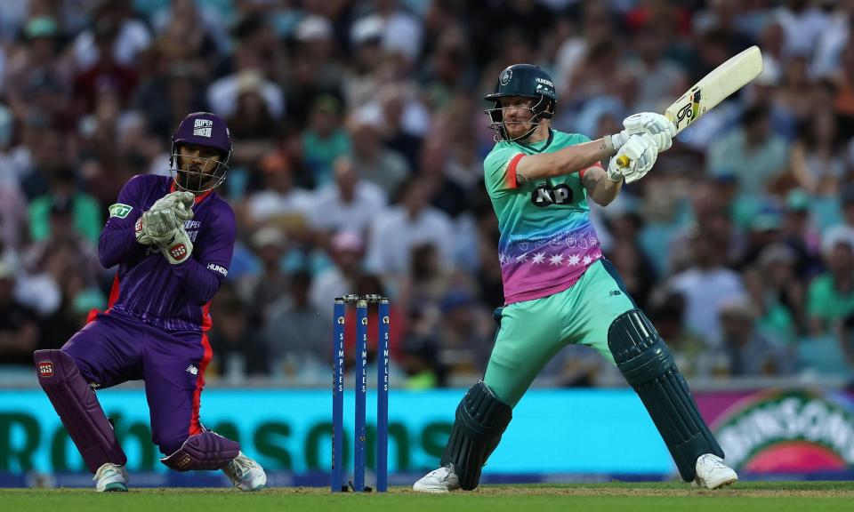 <span>Jordan Cox, here playing for Oval Invincibles in the Hundred, moved to from Kent this season, partly to further his international ambitions.</span><span>Photograph: Christopher Lee/ECB/Getty Images</span>