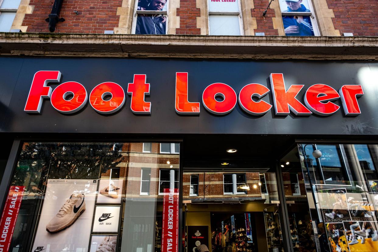 Kingston-Upon-Thames, Kingston London UK, March 23 2022, Foot Locker High Street Footware Shoe Shop Front And Logo