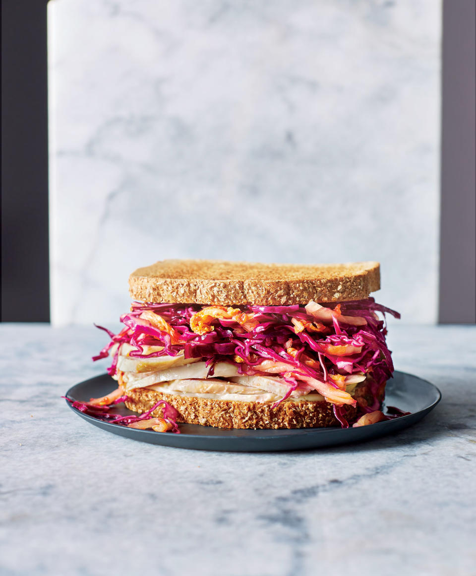 Turkey Sandwiches with Kimchi Slaw and Miso Sauce