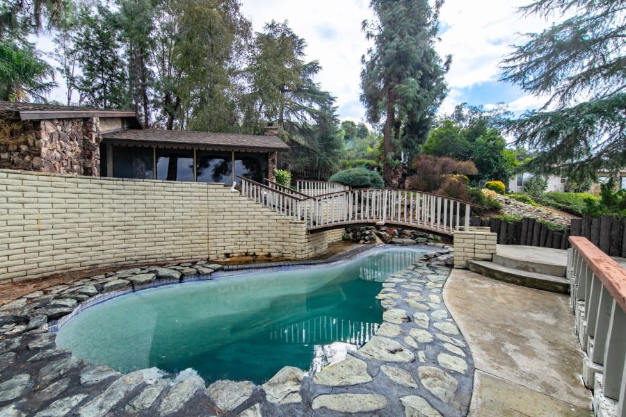 An in-ground pool at a home for sale in Redlands, California is shown in this undated photo by Steve Burgraff Photography