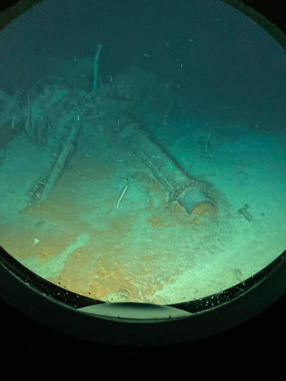 Titanic shipwreck debris in the ocean floor