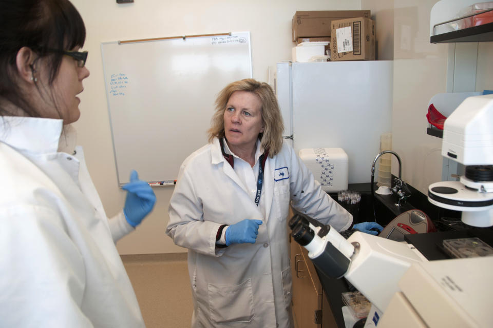 Dr. Judy A. Mikovits at the Whittemore Peterson Institute for Neuro-Immune Disease in 2011 — the same year she was fired there.  (David Calvert for AP Images)