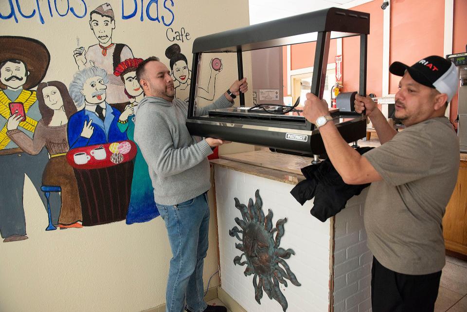 Chef Luis Vilchis and co-owner Hector Chavez prepare to open a new Mexican-style breakfast restaurant called Buenos Dias Café on Wednesday. The new Gulf Breeze eatery will begin serving the breakfast crowd in early February.